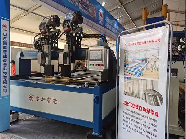 Double zam corrugated tablo otomatik soude machin